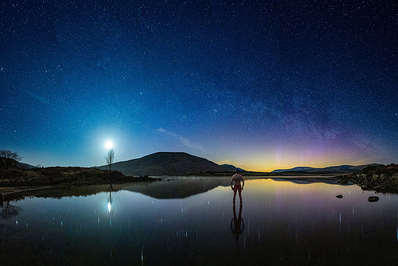 Northern Lights Moon and Me