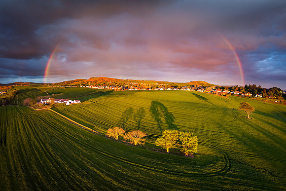 Sunshine, Trees and Rainbow evenings at West Kilbride.