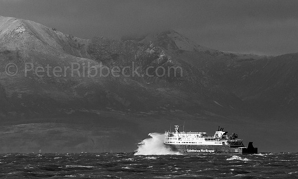 The MV Hebrides Heading to Arran