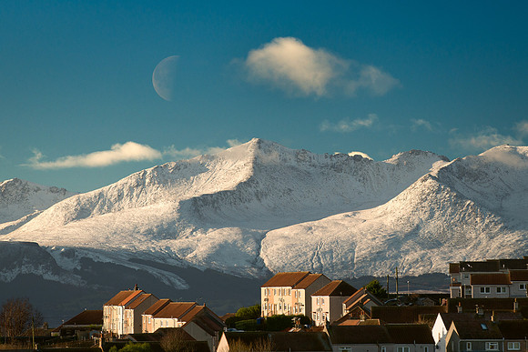 Moon over Ardrossan and Arran