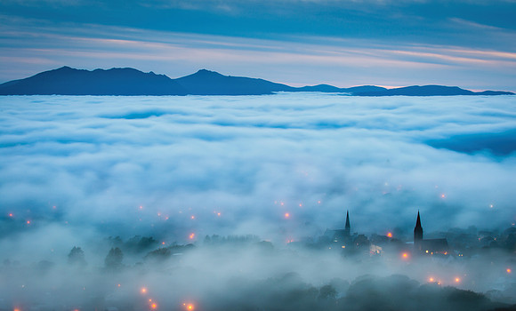 West Kilbride and Arran in the mist