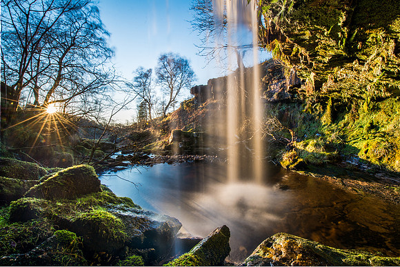 Behind the waterfall, Fairlie moor