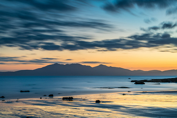 The golden sands of Seamill Beach