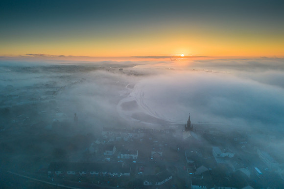 Ardrossan and Saltcoats under a veil of mist