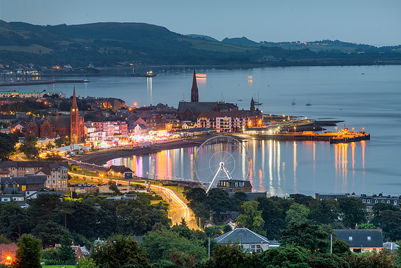 The big Wheel and Largs at dusk.