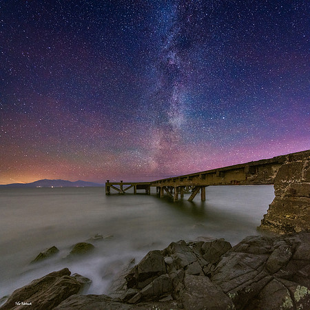 Milky Way over Portencross Pier