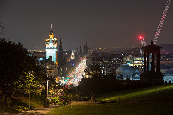 Calton hill and Princess street