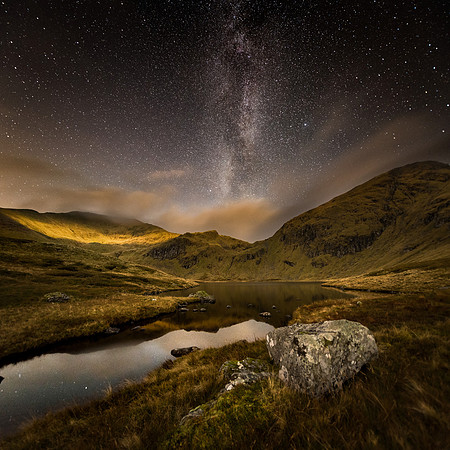 Milky Way over An Stuc, Ben Lawers and Lochan II