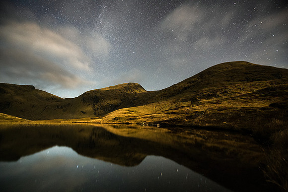 Milky Way over An Stuc, Ben Lawers and Lochan IV
