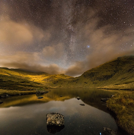 Milky Way over An Stuc, Ben Lawers and Lochan III