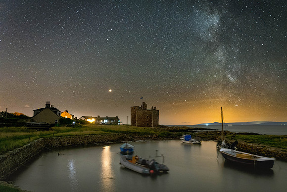 Milky Way over Portencross Harbour