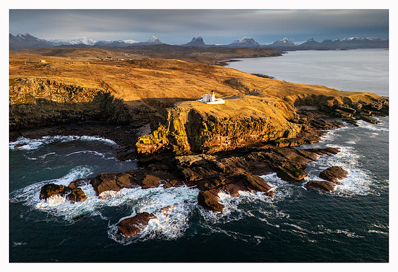This is a bird's eye view of the stunning far northwest coastline of Stoer