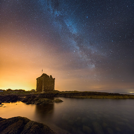 Milky Way Over Portencross Castle