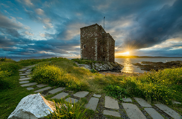 Sunset at Portencross Castle.