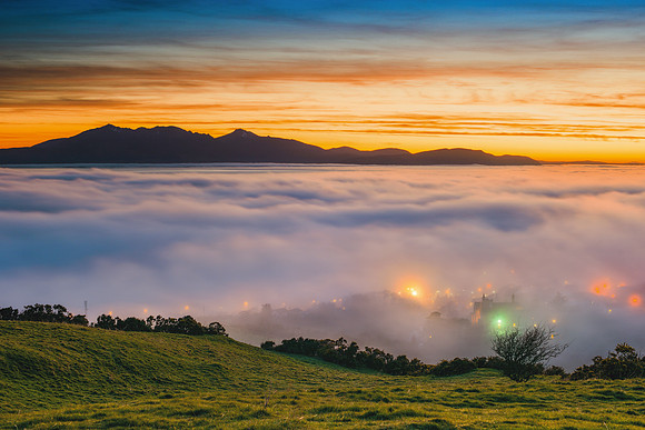Cloud inversion from Tarbet hill looking to Arran