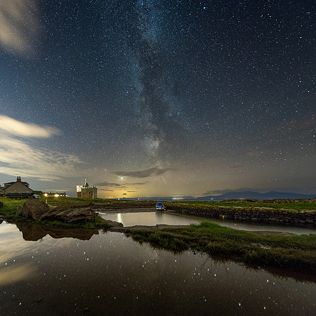 The nights sky at Portencross Harbour