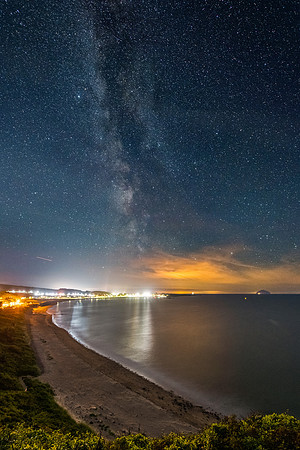 Maidens Beach.This was taken from the cliff's near Barwhin point looking over to the lights of Maidens. The flashing lights of Turnberry and Ailsa Craig lighthouses can also be seen on the horizon as