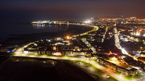 Saltcoats at night from the air