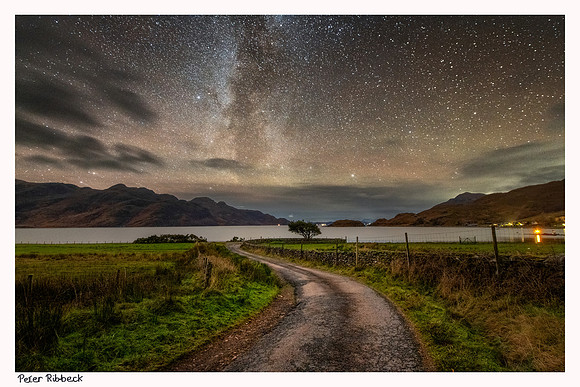 Arnisdale, looking towards the Knoydart Peninsula and the lights of Skye beyond.